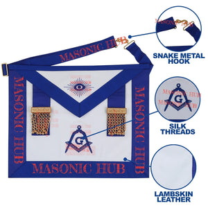Masonic Regalia Master Mason Lambskin Apron with All-Seeing Eye Emblem Masonic Hub