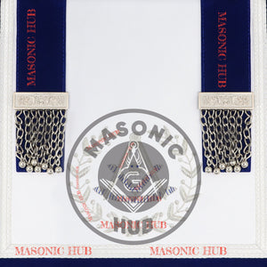 Freemason Royal Blue Velvet Masonic Past Master Apron with Silver Bullion Embroidery Masonic Hub