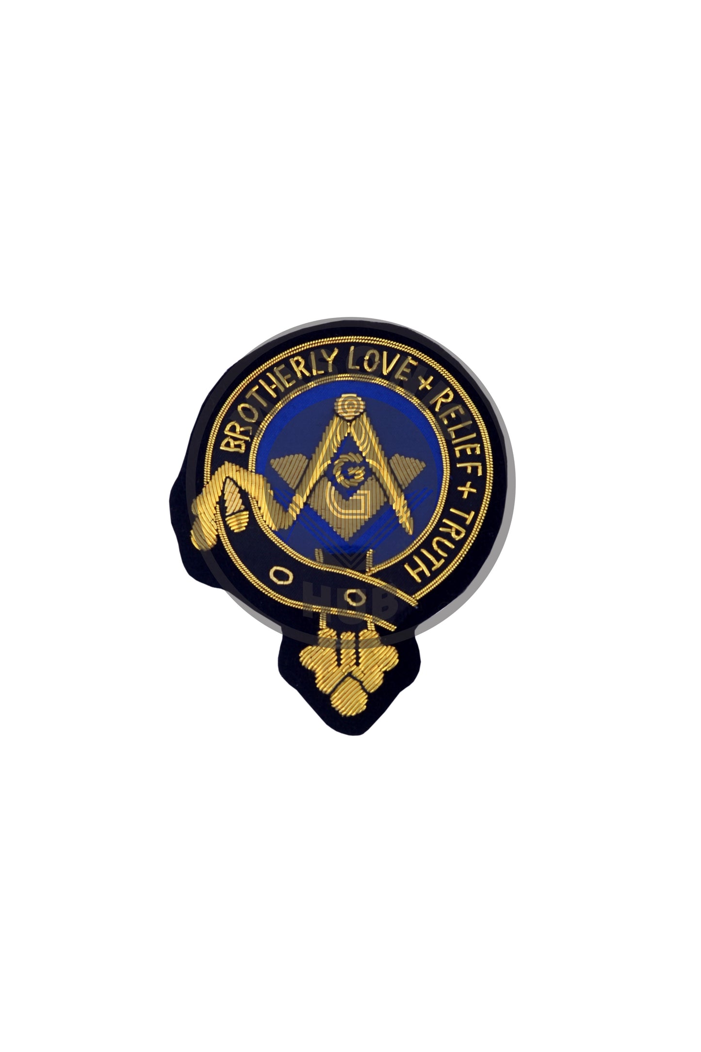 Handmade Masonic Brotherly Love Bullion Embroidered Badge – Sew-On or Glue On