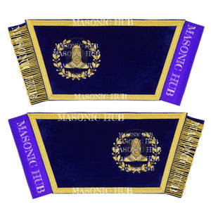 Masonic Grand Lodge Senior Warden Cuffs Set – Hand Embroidered Gold Bullion Masonic Hub
