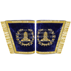 Masonic Grand Lodge Senior Warden Cuffs Set – Hand Embroidered Gold Bullion Masonic Hub