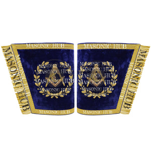 Masonic Grand Lodge Junior Deacon Cuffs Set – Hand Embroidered Gold Bullion Masonic Hub