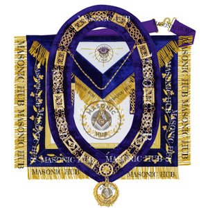 Masonic Grand Lodge Junior Deacon Regalia Set – Hand Embroidered Lambskin Apron Masonic Hub