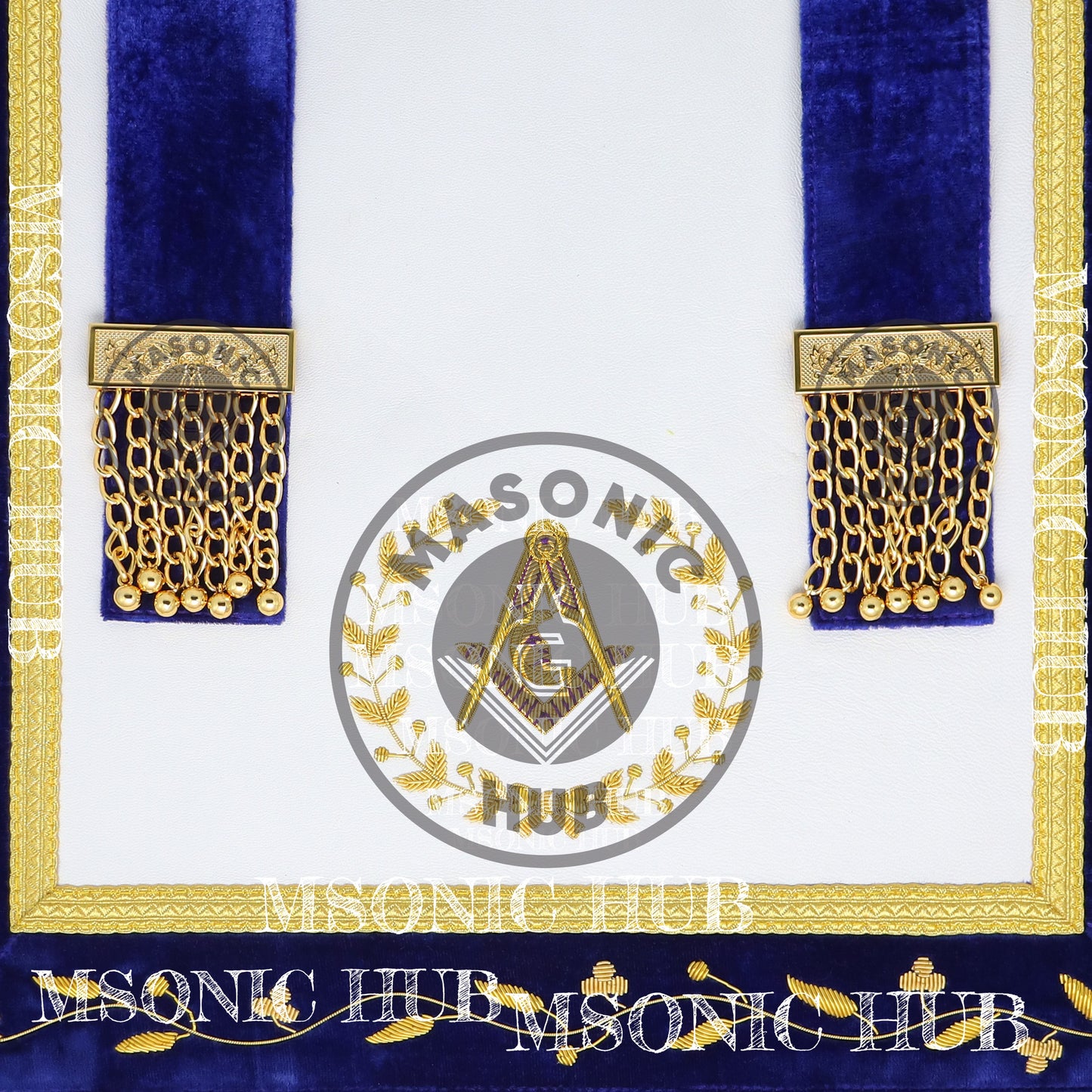Masonic Grand Lodge Junior Deacon Regalia Set – Hand Embroidered Lambskin Apron