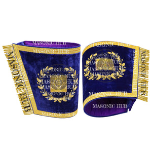 Masonic Grand Lodge Lecturer Cuffs Set – Hand Embroidered Gold Bullion Masonic Hub