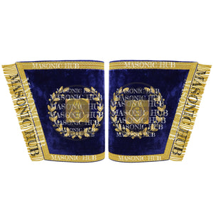 Masonic Grand Lodge Lecturer Cuffs Set – Hand Embroidered Gold Bullion Masonic Hub