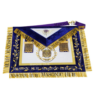 Masonic Grand Lodge Lecturer Regalia Set – Hand Embroidered Lambskin Apron Masonic Hub