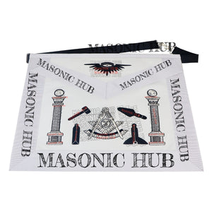 Masonic Past Master Tools Apron - Lambskin & Silk Threads - Hand Embroidered My Store
