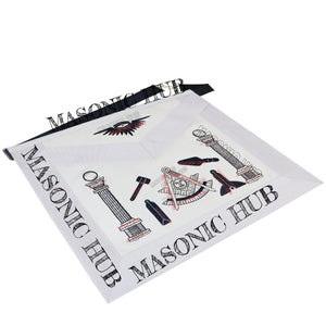 Masonic Past Master Tools Apron - Lambskin & Silk Threads - Hand Embroidered My Store