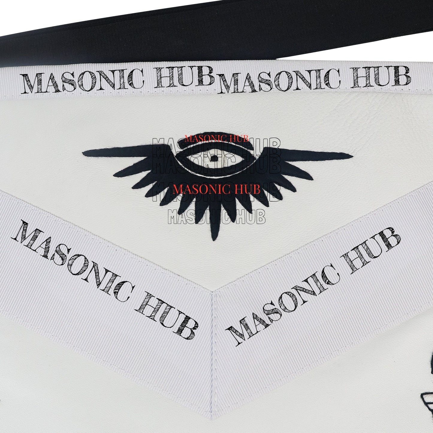 Masonic Past Master Tools Apron - Lambskin & Silk Threads - Hand Embroidered