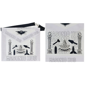Masonic Past Master Tools Apron - Lambskin & Silk Threads - Hand Embroidered My Store