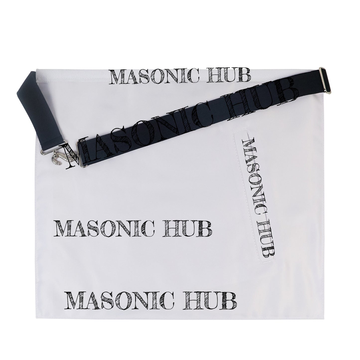 Masonic Past Master Tools Apron - Lambskin & Silk Threads - Hand Embroidered