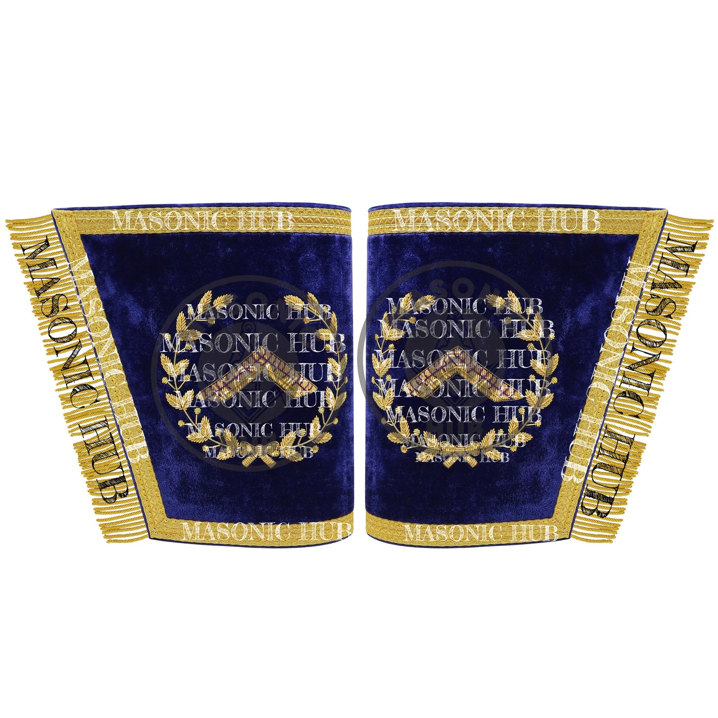 Masonic Grand Lodge Worshipful Master Cuffs Set – Hand Embroidered Gold Bullion