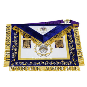 Masonic Grand Lodge Worshipful Master Regalia Set – Hand Made Lambskin Apron Masonic Hub