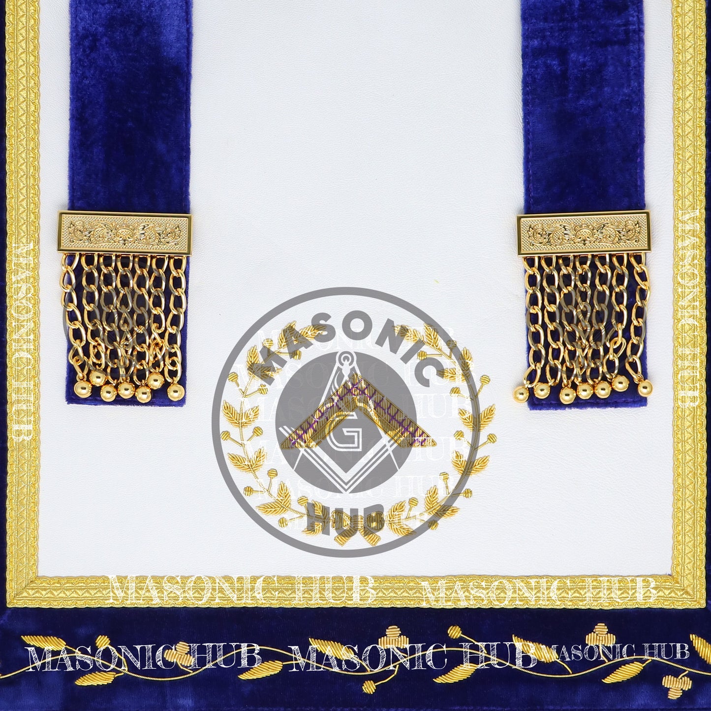 Masonic Grand Lodge Worshipful Master Regalia Set – Hand Made Lambskin Apron