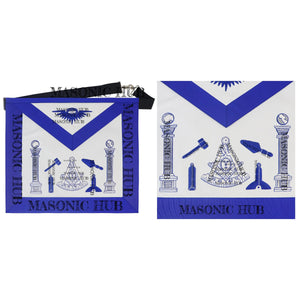 Masonic Past Master Working Tools Apron - Lambskin & Silk Threads - Hand Embroidered My Store