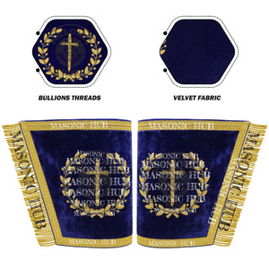 Grand Lodge Masonic Tyler Officer Cuffs – Handcrafted Gold Bullion Embroidery Masonic Hub
