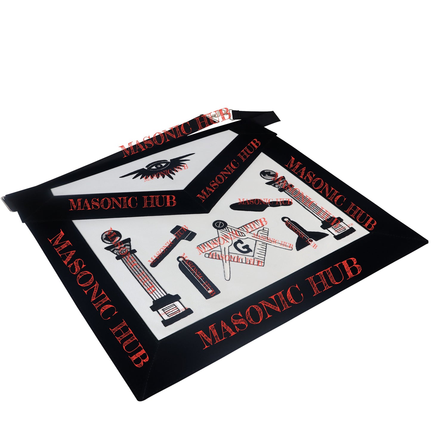 Handmade Masonic Master Mason Apron - Lambskin with Working Tools Embroidery