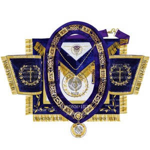 Masonic Grand Lodge Tyler Regalia Set – Hand Embroidered Lambskin Apron Masonic Hub