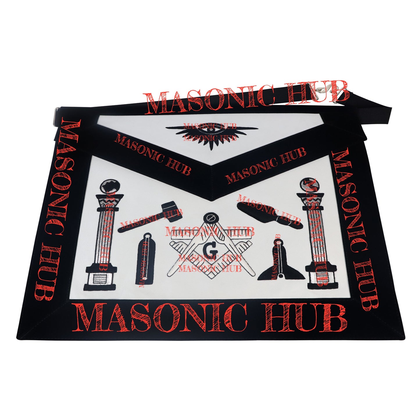 Handmade Masonic Master Mason Apron - Lambskin with Working Tools Embroidery
