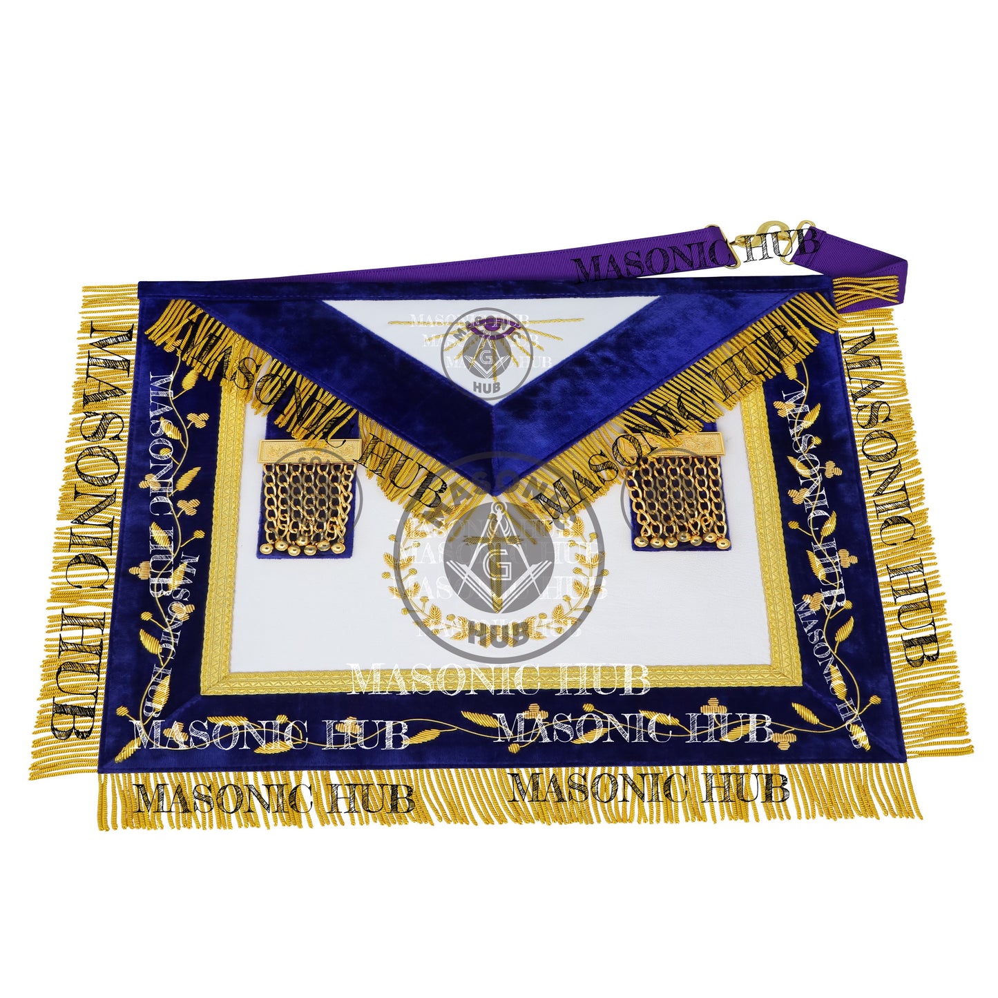 Masonic Grand Lodge Tyler Regalia Set – Hand Embroidered Lambskin Apron