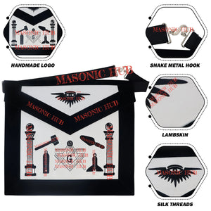 Handmade Masonic Master Mason Apron - Lambskin with Working Tools Embroidery My Store