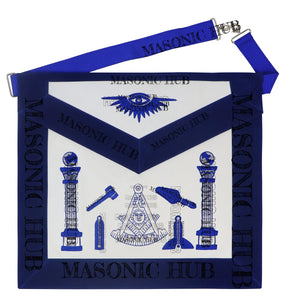 Masonic Past Master Lambskin Working Tools Apron - Hand-Embroidered Freemason My Store