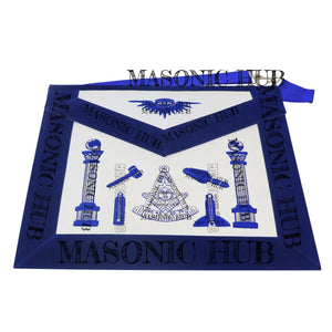 Masonic Past Master Lambskin Working Tools Apron - Hand-Embroidered Freemason My Store