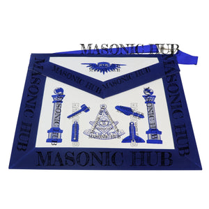 Masonic Past Master Lambskin Working Tools Apron - Hand-Embroidered Freemason My Store