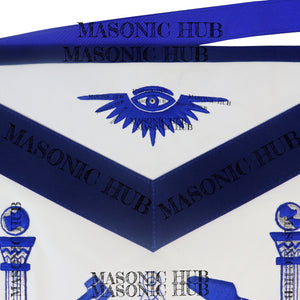 Masonic Past Master Lambskin Working Tools Apron - Hand-Embroidered Freemason My Store