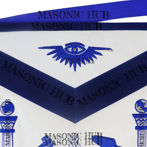 Masonic Past Master Lambskin Working Tools Apron - Hand-Embroidered Freemason My Store