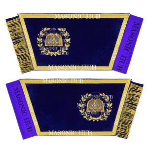 Masonic Grand Lodge Chaplain Officer Cuffs Set – Hand Embroidered Gold Bullion Masonic Hub