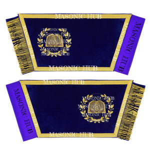 Masonic Grand Lodge Chaplain Regalia Set – Hand Embroidered Lambskin Apron, Collar, Jewel & Cuffs – Gold Bullion Finish Masonic Hub