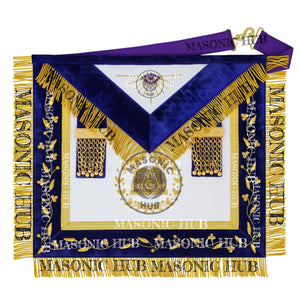 Masonic Grand Lodge Chaplain Regalia Set – Hand Embroidered Lambskin Apron, Collar, Jewel & Cuffs – Gold Bullion Finish Masonic Hub