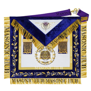 Masonic Grand Lodge Chaplain Regalia Set – Hand Embroidered Lambskin Apron, Collar, Jewel & Cuffs – Gold Bullion Finish Masonic Hub