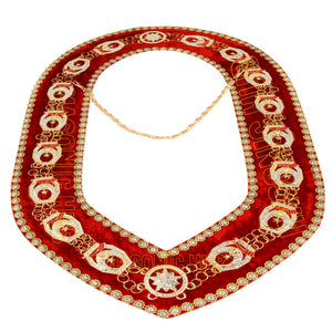 Masonic Regalia Rhinestones Jewels Shriner Chain Collar With Red Backing Velvet Masonic Hub