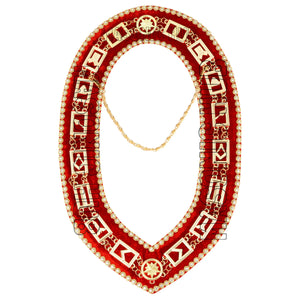 Masonic Blue Lodge Working Tools Masonic Chain Collar with Rhinestone Red Velvet Masonic Hub