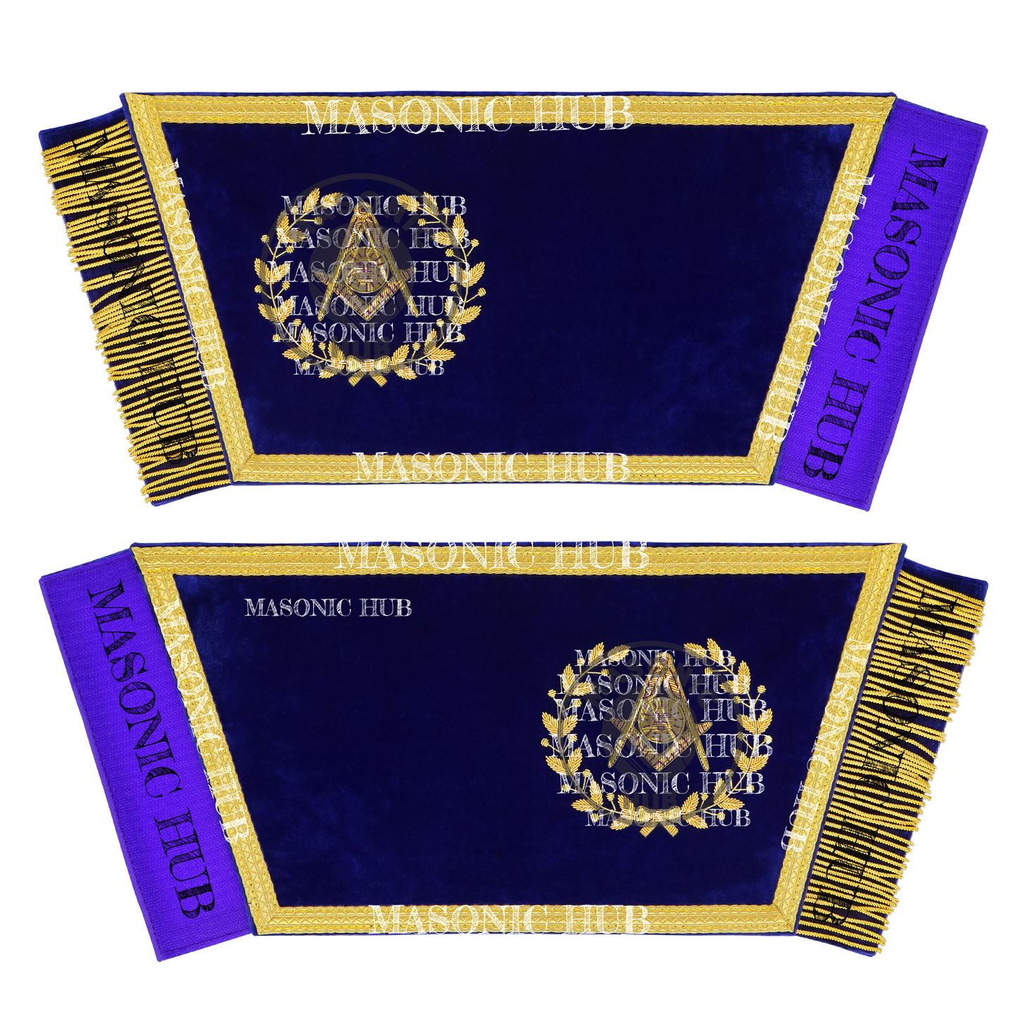 Masonic Grand Lodge Master of Ceremonies Cuffs Set Hand Embroidered Gold Bullion