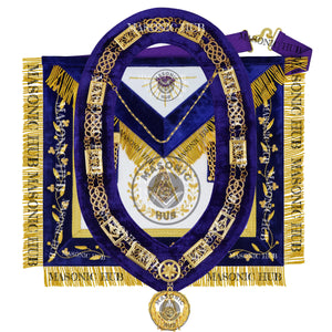 Masonic Grand Lodge Senior Deacon Regalia Set – Hand Embroidered Lambskin Apron Masonic Hub