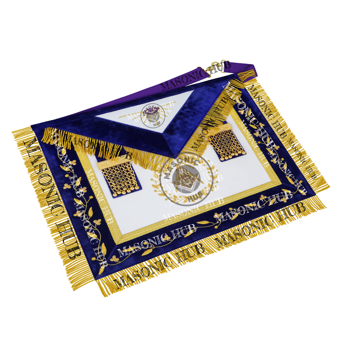 Masonic Grand Lodge Senior Deacon Regalia Set – Hand Embroidered Lambskin Apron