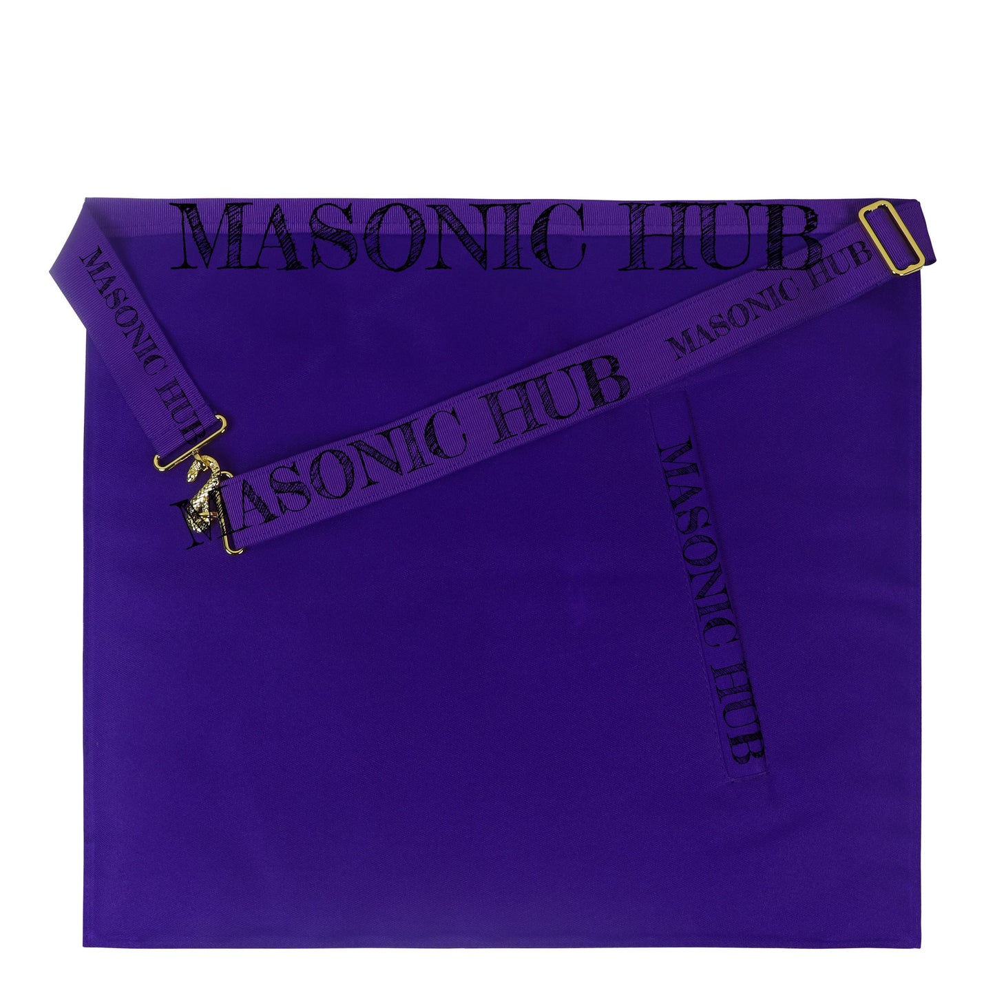 Handcrafted Lambskin Past Master Masonic Apron - Purple Wreath Emblem Freemason