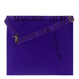 Handcrafted Lambskin Past Master Masonic Apron - Purple Wreath Emblem Freemason My Store