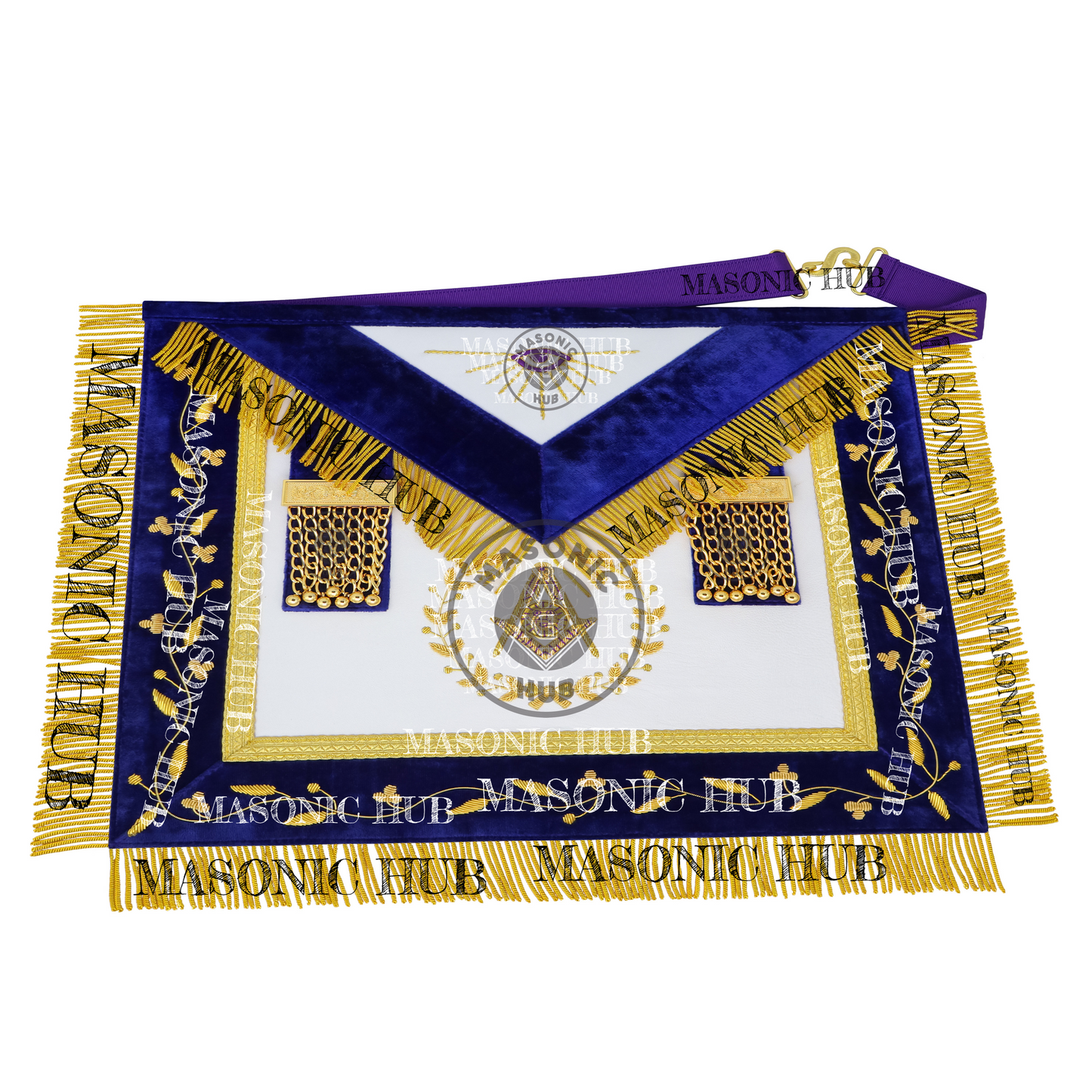 Masonic Grand Lodge Senior Deacon Regalia Set – Hand Embroidered Lambskin Apron