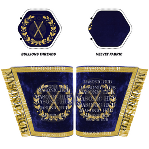 Masonic Grand Lodge Master of Ceremonie Cuffs Set Hand Embroidered Gold Bullion Masonic Hub