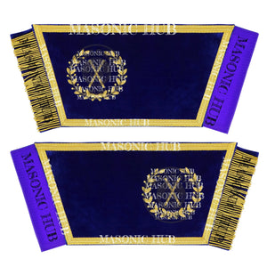 Masonic Grand Lodge Master of Ceremonie Cuffs Set Hand Embroidered Gold Bullion Masonic Hub
