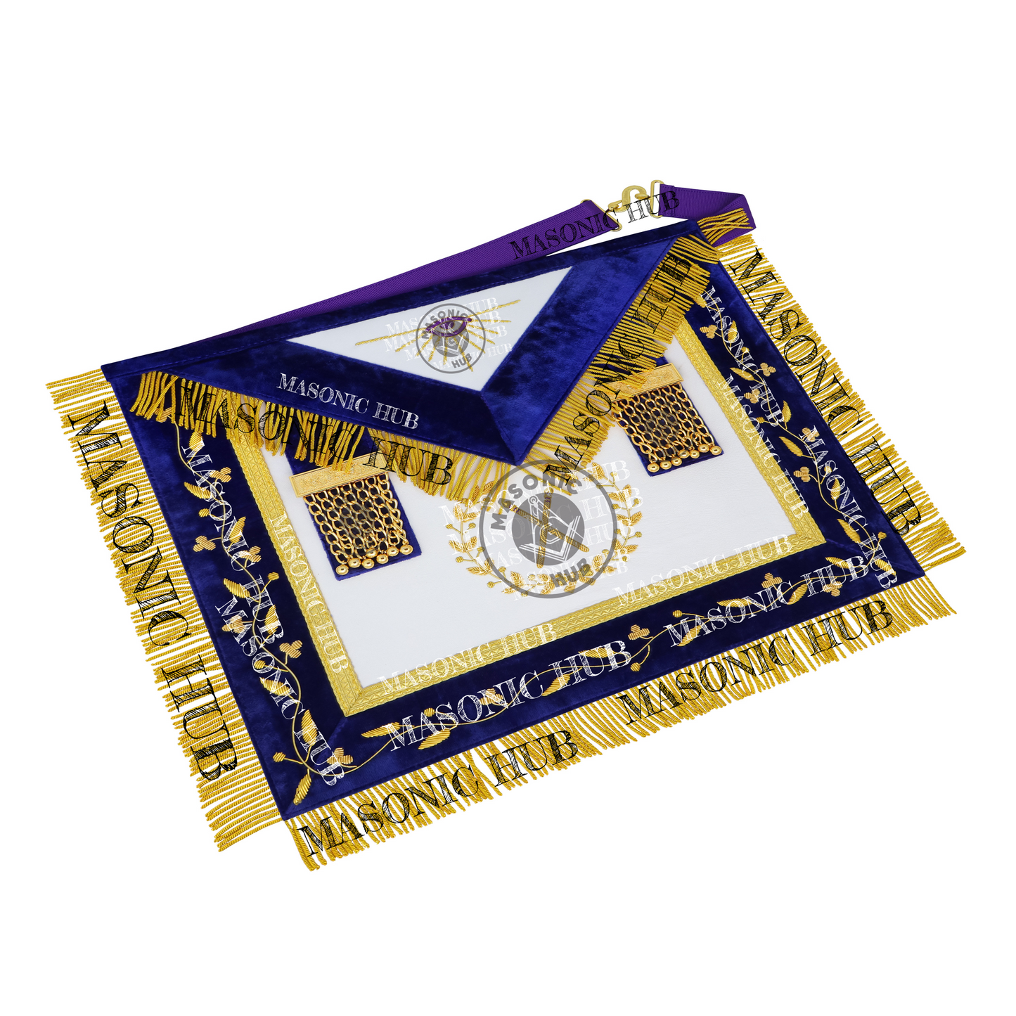 Masonic Grand Lodge Master of Ceremonies Regalia Set – Hand Made Lambskin Apron