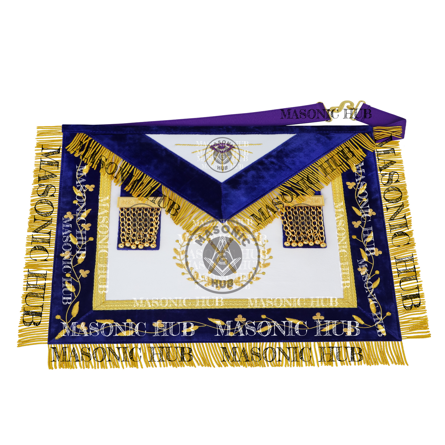 Masonic Grand Lodge Master of Ceremonies Regalia Set – Hand Made Lambskin Apron