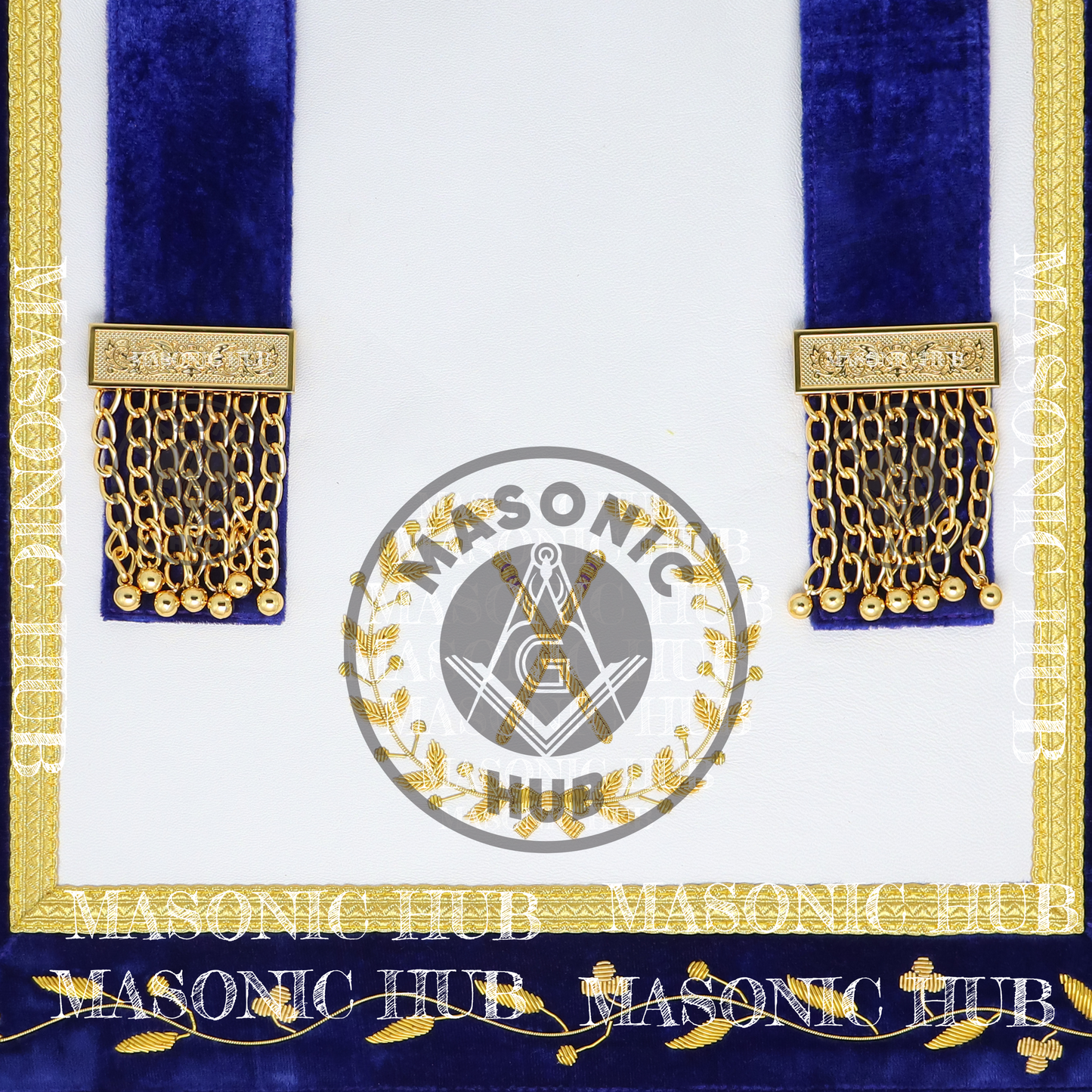 Masonic Grand Lodge Master of Ceremonies Regalia Set – Hand Made Lambskin Apron
