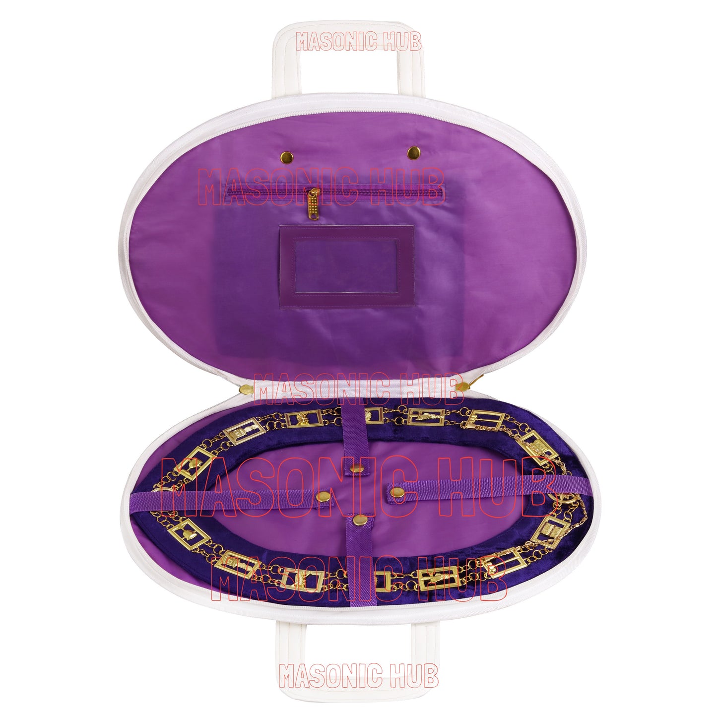 Handcrafted Masonic OES Chain Collar Case Soft Padded Lining With Hand Made Logo