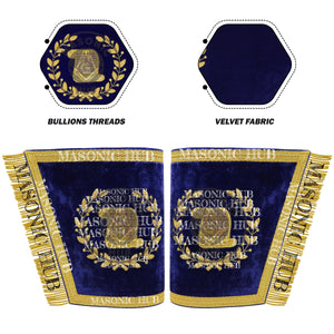 Masonic Grand Lodge Orator Cuffs Set – Hand-Embroidered with Gold Bullion Masonic Hub